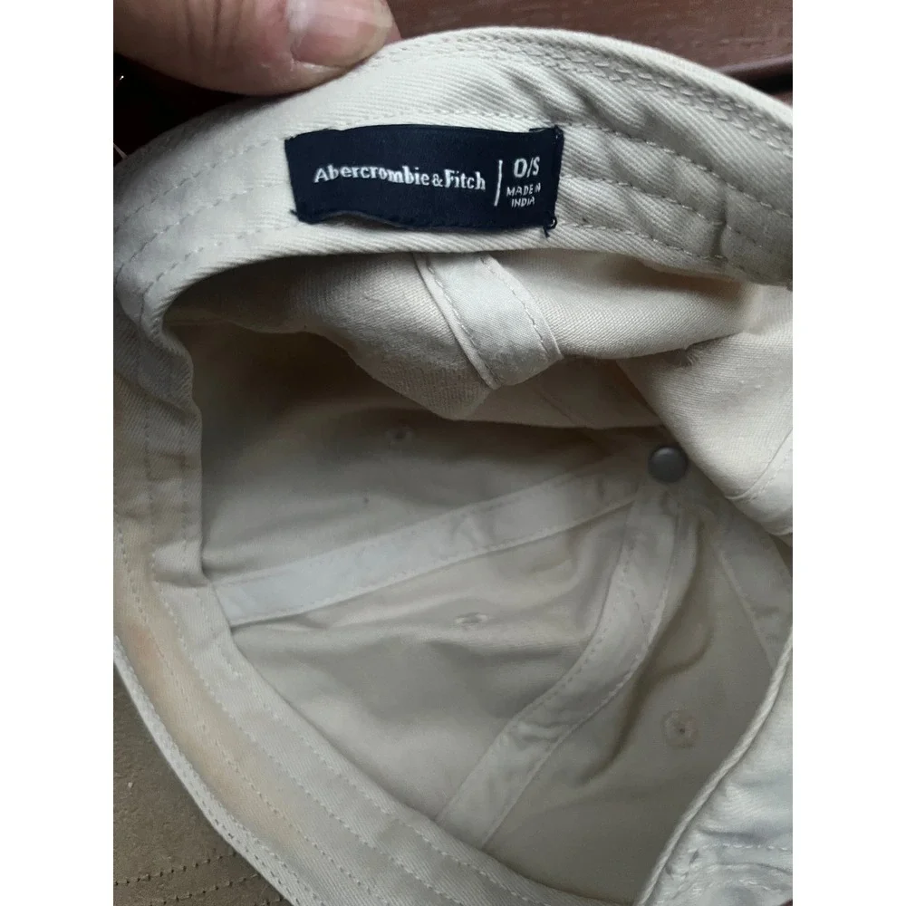 Abercrombie & Fitch Two Tone Baseball Cap Cream Tan Adjustable Hat O/S